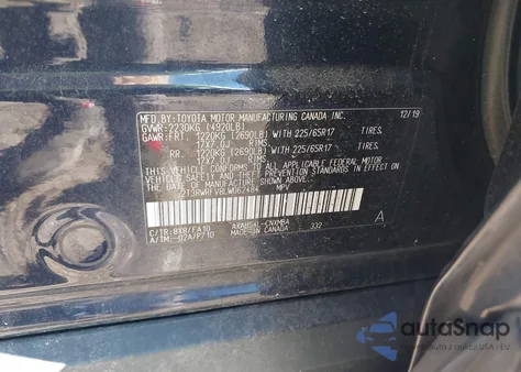 2020 Toyota Rav4 Hybrid Xle z USA, uszkodzony, nr VIN 2T3RWRFV8LW062484